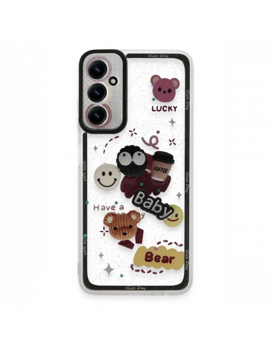 Newface Samsung Galaxy A14 4G Kılıf Sweet Desenli Silikon Kapak - Sarı