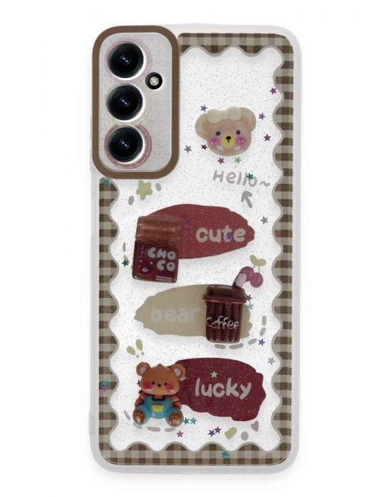 Newface Samsung Galaxy A14 4G Kılıf Sweet Desenli Silikon Kapak - Şeffaf