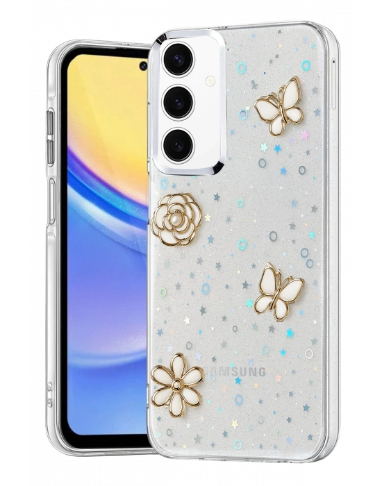 Newface Samsung Galaxy A15 4G Fiyonk Desenli Kapak - Desen 10