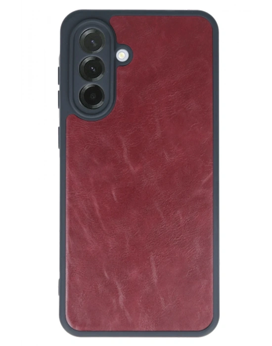 Newface Samsung Galaxy A15 4G Kılıf Aras Deri Kapak - Bordo