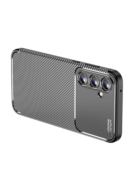 Newface Samsung Galaxy A15 4G Kılıf Auto Focus Karbon Kapak - Siyah