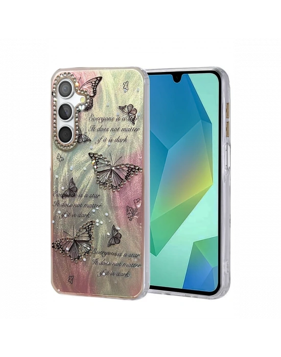 Newface Samsung Galaxy A15 4G Kılıf Blade Aynalı Desenli Kapak - Desen 6