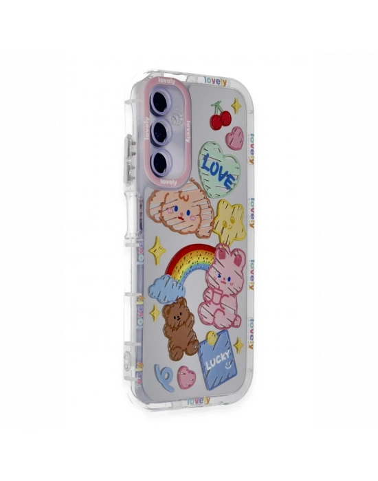 Newface Samsung Galaxy A15 4G Kılıf Reflexion Desenli Kapak - Desen 4