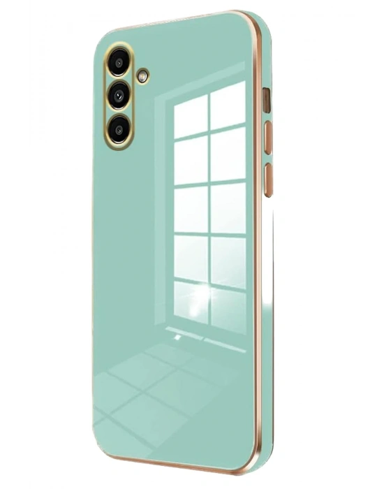 Newface Samsung Galaxy A15 4G Kılıf Volet Silikon - Açık Yeşil