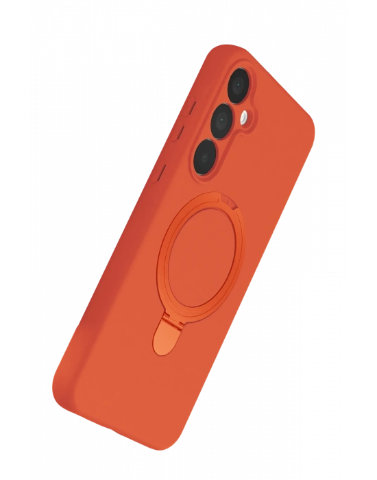 Newface Samsung Galaxy A15 4G Regal Magsafe Standlı Kapak - Turuncu