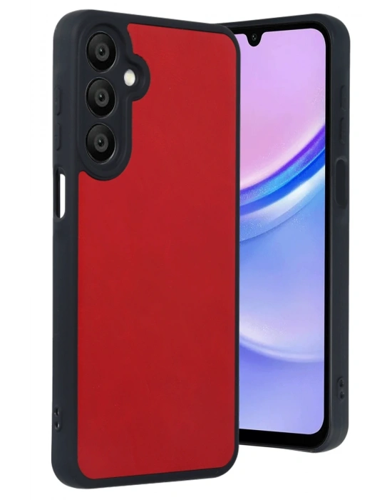 Newface Samsung Galaxy A16 5G Kılıf Aras Deri Kapak - Kırmızı