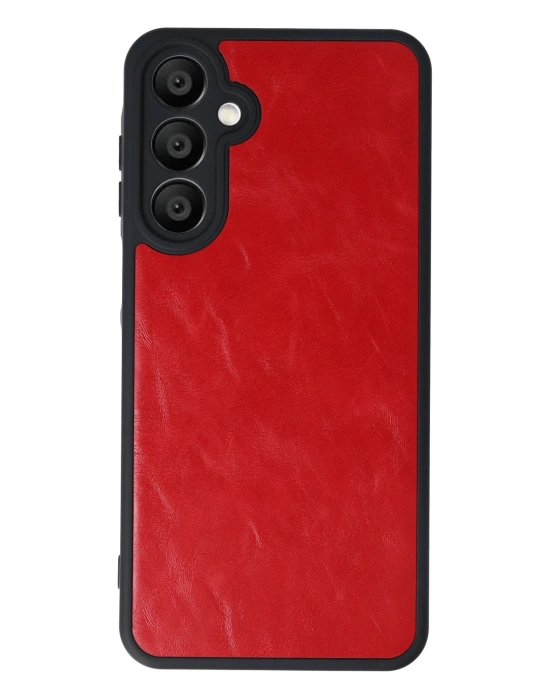 Newface Samsung Galaxy A16 5G Kılıf Aras Deri Kapak - Kırmızı