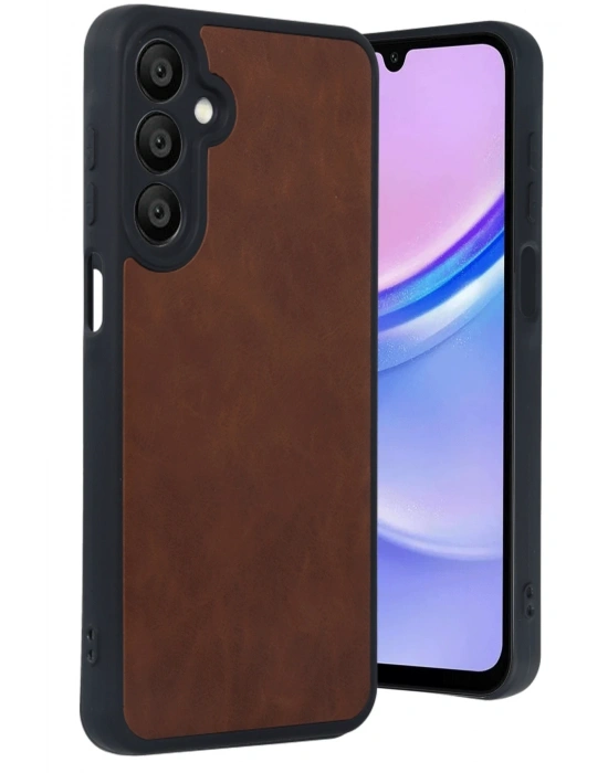 Newface Samsung Galaxy A16 5G Kılıf Aras Deri Kapak - Taba