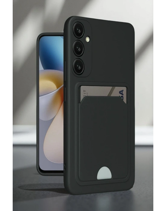 Newface Samsung Galaxy A16 5G Kılıf Kelvin Kartvizitli Silikon - Koyu Yeşil