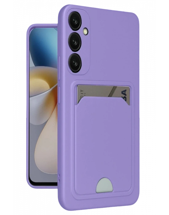 Newface Samsung Galaxy A16 5G Kılıf Kelvin Kartvizitli Silikon - Lila