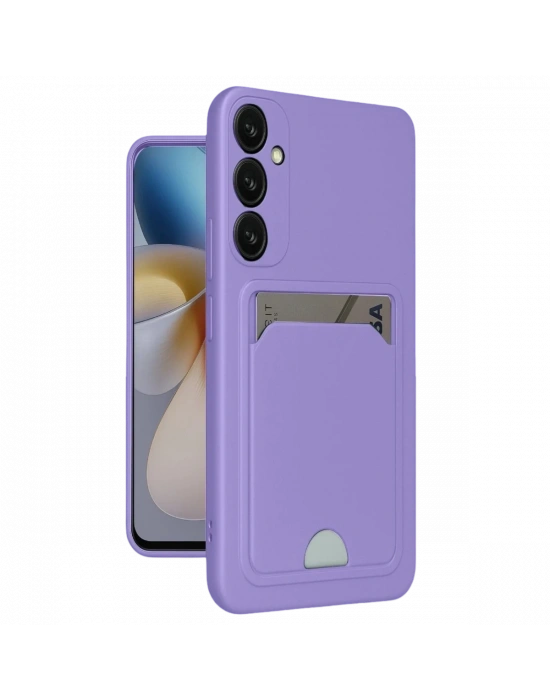 Newface Samsung Galaxy A16 5G Kılıf Kelvin Kartvizitli Silikon - Lila