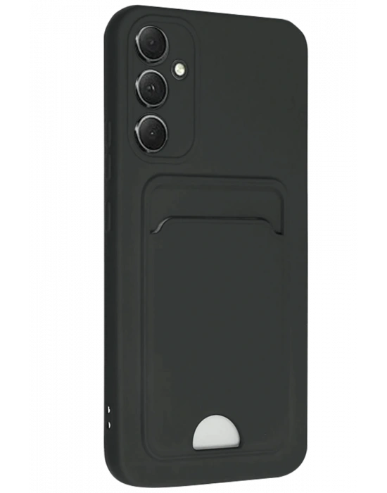 Newface Samsung Galaxy A16 5G Kılıf Kelvin Kartvizitli Silikon - Siyah