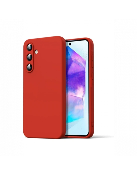 Newface Samsung Galaxy A16 5G Kılıf Nano içi Kadife Silikon - Kırmızı