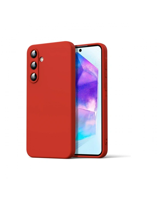 Newface Samsung Galaxy A16 5G Kılıf Nano içi Kadife Silikon - Kırmızı