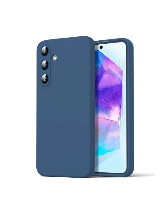 Newface Samsung Galaxy A16 5G Kılıf Nano içi Kadife Silikon - Lacivert