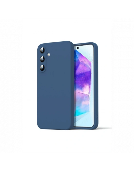 Newface Samsung Galaxy A16 5G Kılıf Nano içi Kadife Silikon - Lacivert