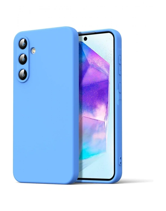 Newface Samsung Galaxy A16 5G Kılıf Nano içi Kadife Silikon - Mavi