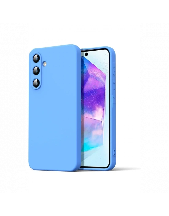 Newface Samsung Galaxy A16 5G Kılıf Nano içi Kadife Silikon - Mavi