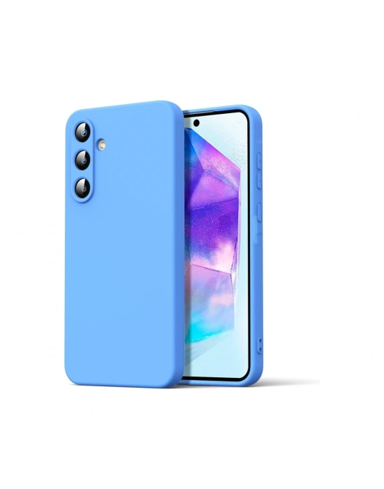 Newface Samsung Galaxy A16 5G Kılıf Nano içi Kadife Silikon - Mavi