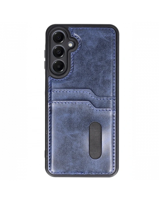 Newface Samsung Galaxy A16 5G Kılıf Sara Kartvizitli Deri Kılıf - Lacivert