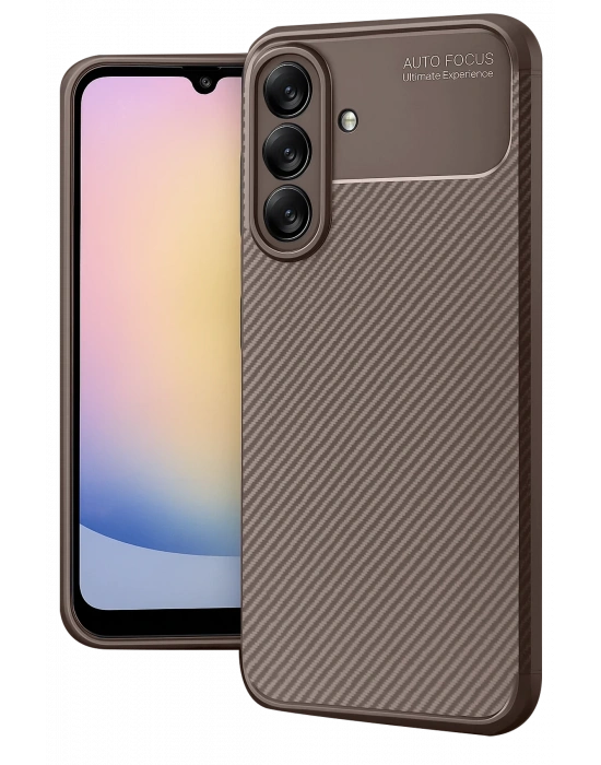 Newface Samsung Galaxy A17 5G Auto Focus Karbon Kapak - Kahverengi