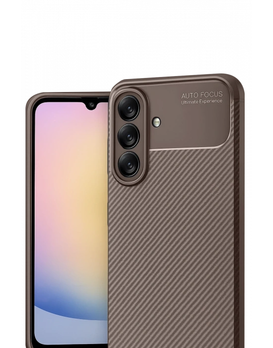 Newface Samsung Galaxy A17 5G Auto Focus Karbon Kapak - Kahverengi