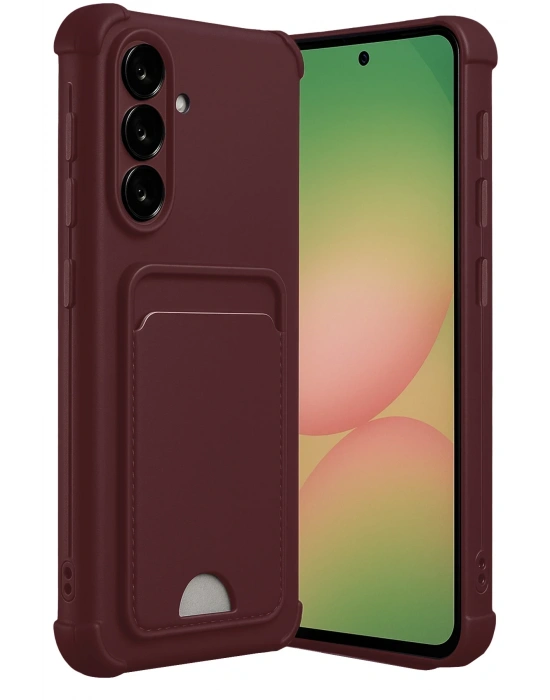 Newface Samsung Galaxy A17 5G Kelvin Kartvizitli Silikon - Bordo