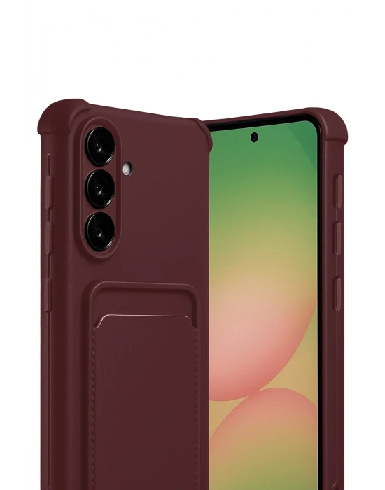 Newface Samsung Galaxy A17 5G Kelvin Kartvizitli Silikon - Bordo