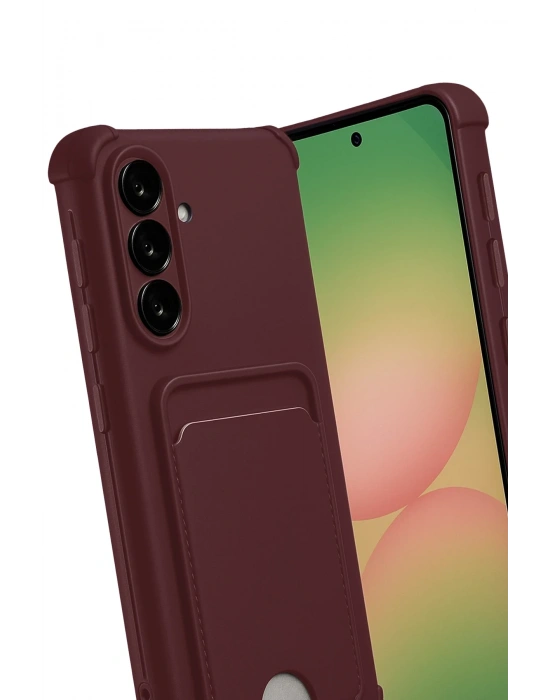 Newface Samsung Galaxy A17 5G Kelvin Kartvizitli Silikon - Bordo