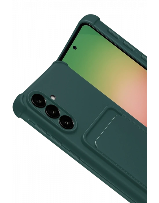 Newface Samsung Galaxy A17 5G Kelvin Kartvizitli Silikon - Koyu Yeşil