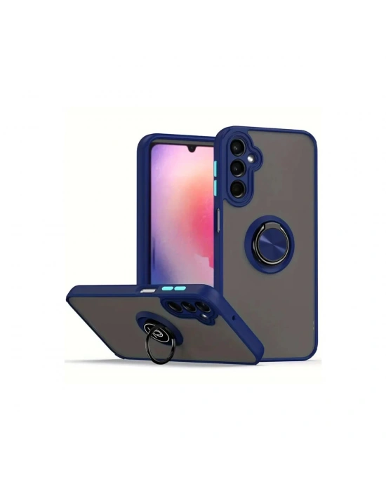 Newface Samsung Galaxy A17 5G Montreal Yüzüklü Silikon Kapak - Lacivert