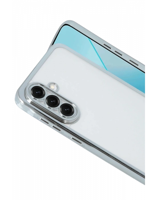 Newface Samsung Galaxy A17 5G Razer Lensli Silikon - Gümüş