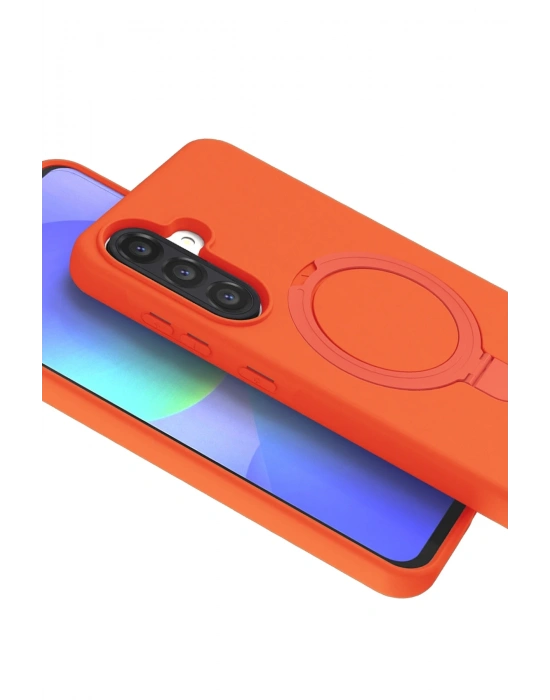 Newface Samsung Galaxy A17 5G Regal Magsafe Standlı Kapak - Turuncu