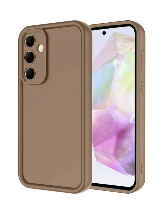 Newface Samsung Galaxy A17 5G Viera Silikon - Kahverengi