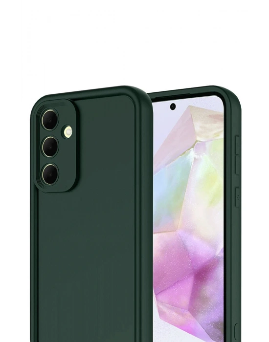 Newface Samsung Galaxy A17 5G Viera Silikon - Koyu Yeşil