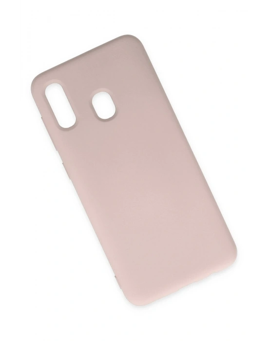 Newface Samsung Galaxy A20 Kılıf Nano içi Kadife Silikon - Pudra
