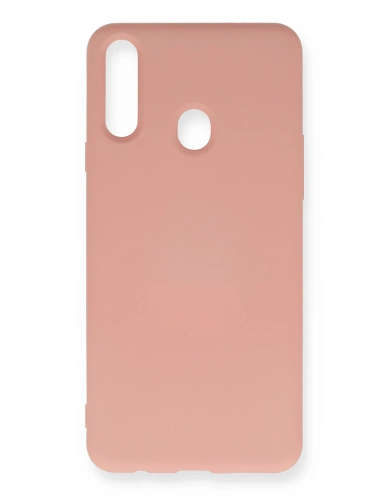 Newface Samsung Galaxy A20S Kılıf Nano içi Kadife Silikon - Pudra