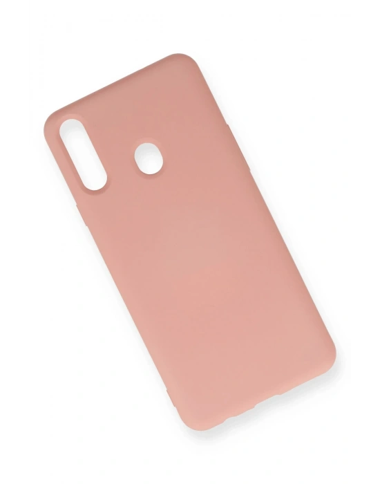 Newface Samsung Galaxy A20S Kılıf Nano içi Kadife Silikon - Pudra