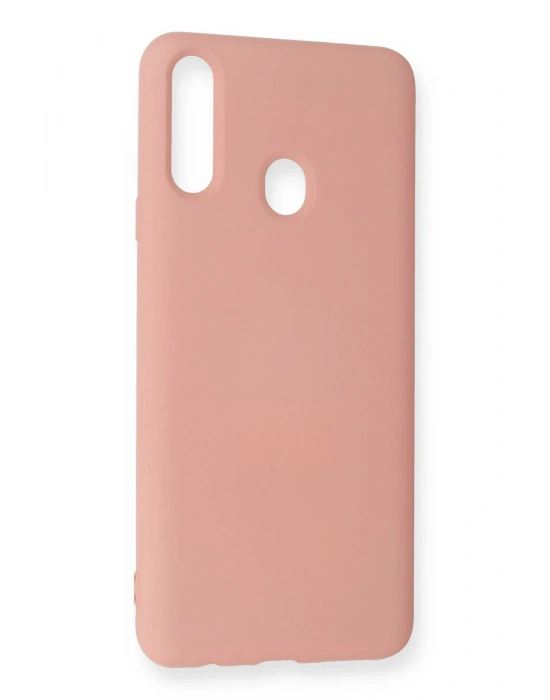 Newface Samsung Galaxy A20S Kılıf Nano içi Kadife Silikon - Pudra