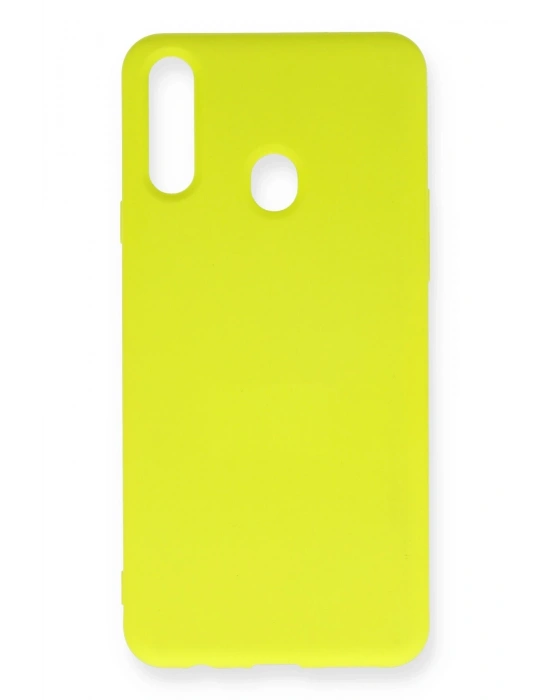 Newface Samsung Galaxy A20S Kılıf Nano içi Kadife Silikon - Sarı