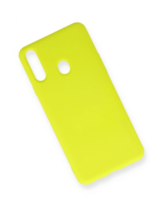 Newface Samsung Galaxy A20S Kılıf Nano içi Kadife Silikon - Sarı