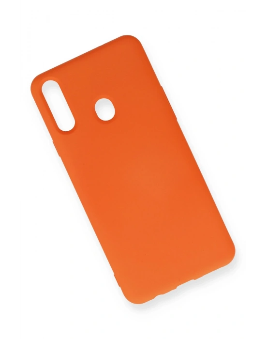Newface Samsung Galaxy A20S Kılıf Nano içi Kadife Silikon - Turuncu