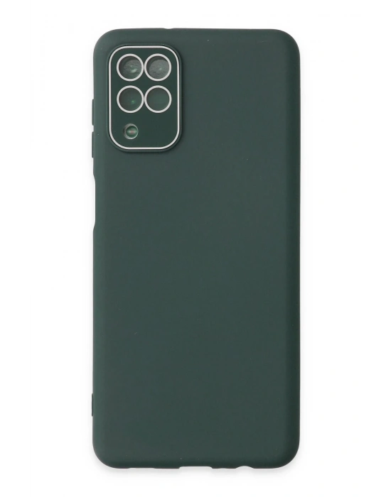 Newface Samsung Galaxy A22 Kılıf Lansman Glass Kapak - Koyu Yeşil