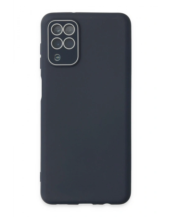 Newface Samsung Galaxy A22 Kılıf Lansman Glass Kapak - Lacivert