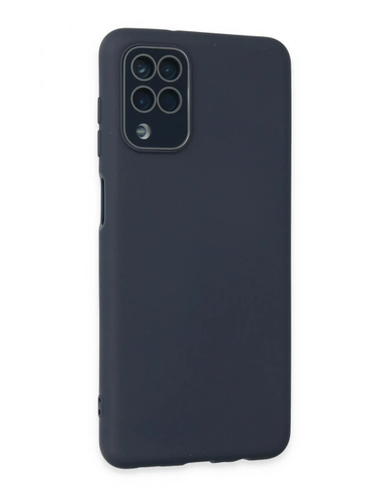 Newface Samsung Galaxy A22 Kılıf Lansman Glass Kapak - Lacivert