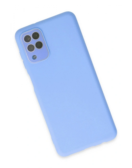 Newface Samsung Galaxy A22 Kılıf Lansman Glass Kapak - Mavi