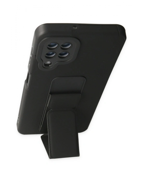 Newface Samsung Galaxy A22 Kılıf Mega Standlı Silikon - Siyah