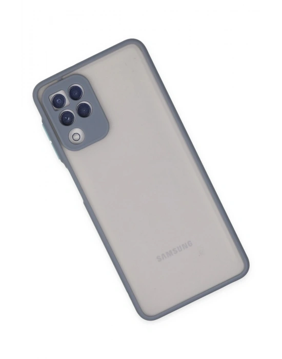 Newface Samsung Galaxy A22 Kılıf Montreal Silikon Kapak - Gri