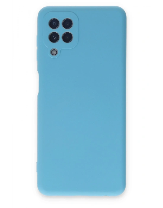 Newface Samsung Galaxy A22 Kılıf Nano içi Kadife Silikon - Mavi