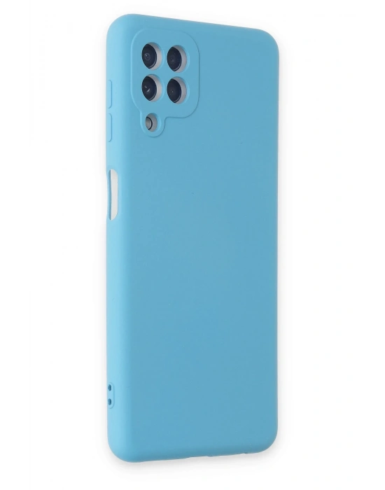 Newface Samsung Galaxy A22 Kılıf Nano içi Kadife Silikon - Mavi